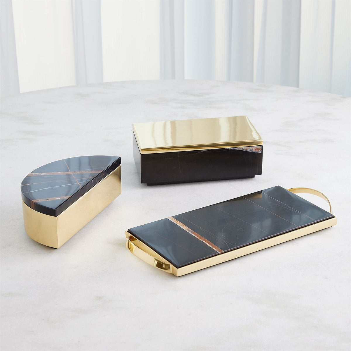 Cosmopolitan Black Marble & Polished Brass Collection