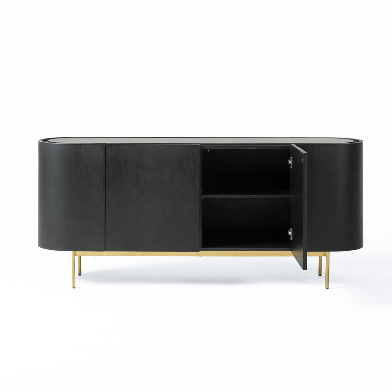 Anita Modern Black Oak & Gold Buffet