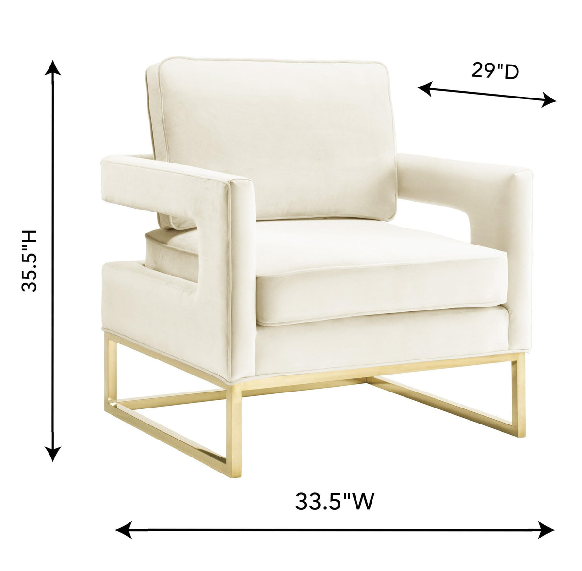 Glimer Cream Performance Velvet Accent Chair