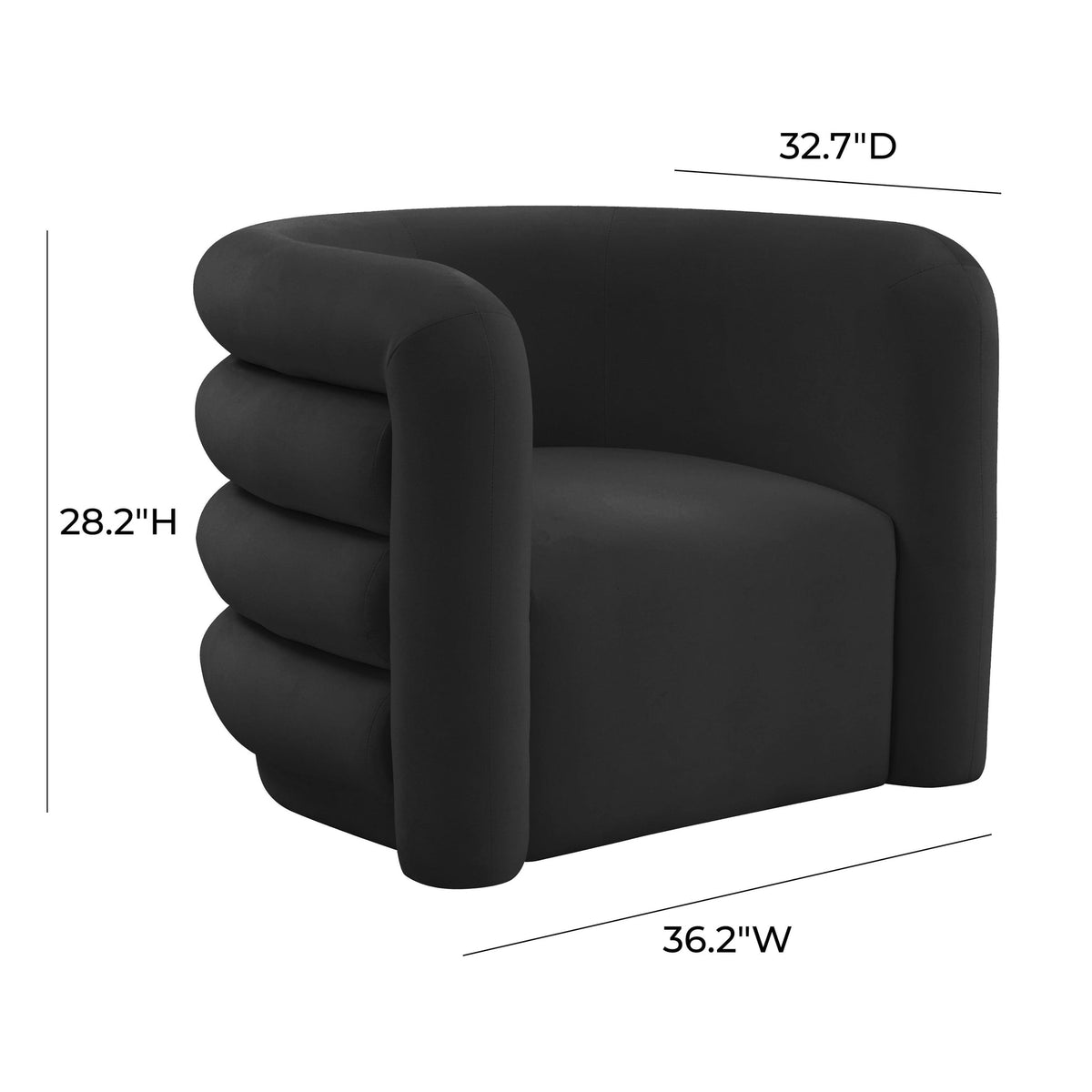 Manee Black Performance Velvet Accent Chair
