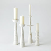 Sarah White Round Top Candle Holder (2 Sizes Available)