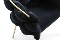 Camber Modern Black Velvet & Gold Dining Chair