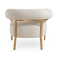 Garner Beige Linen & Gold Accent Chair