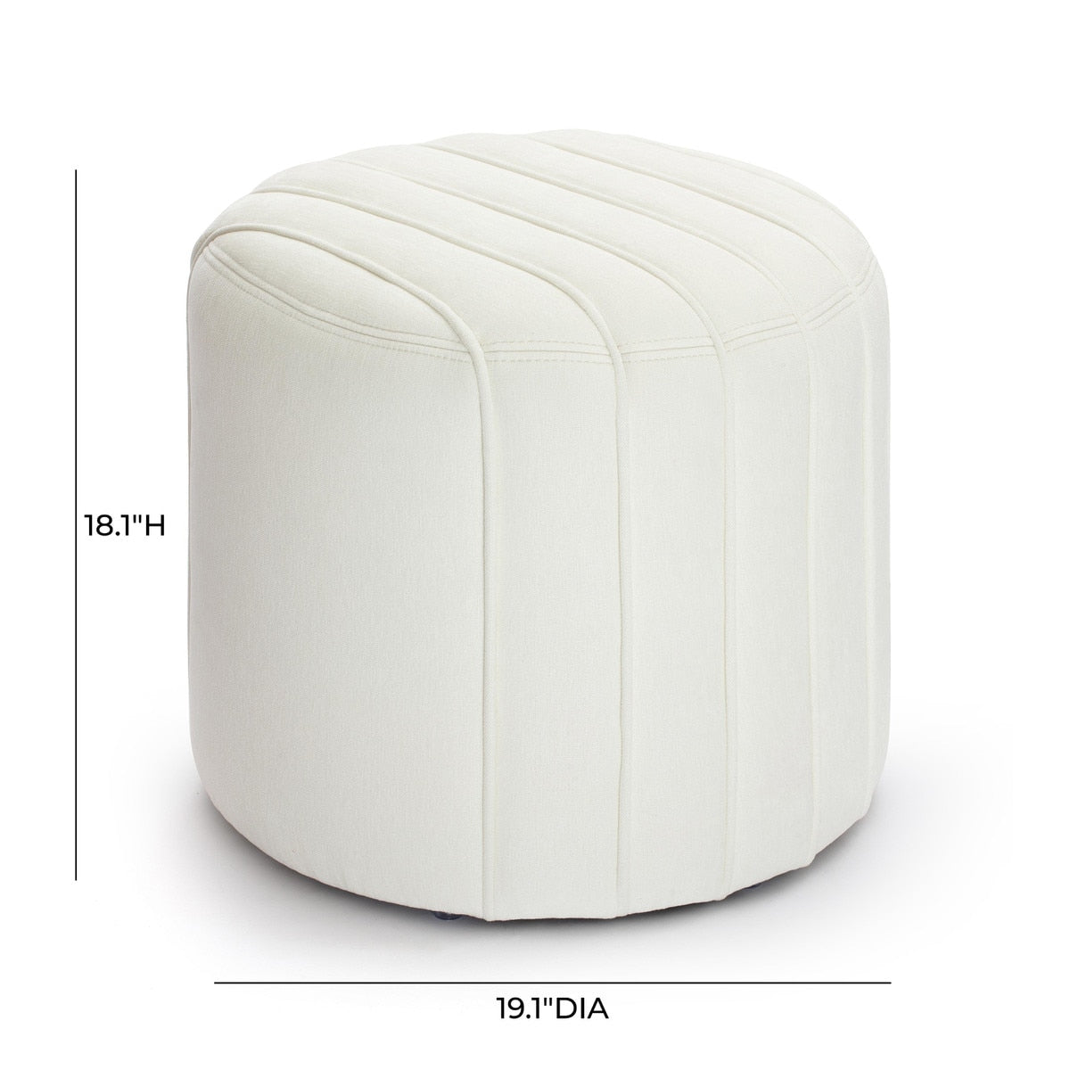 Addison Cream Chenille Ottoman