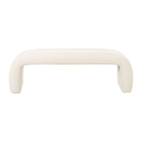 Lucien 56" Cream Performance Velvet Channeled Bench