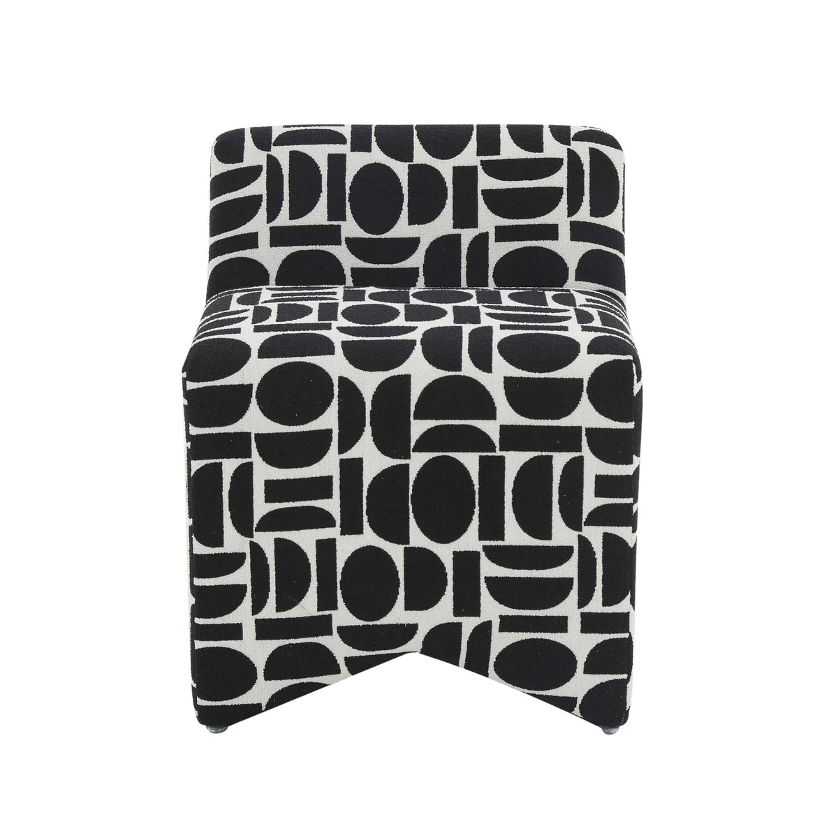 Geo Black Geometric Jacquard Weave Stool