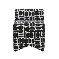 Geo Black Geometric Jacquard Weave Stool