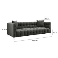 Belgravia 90.6" Grey Performance Velvet Sofa