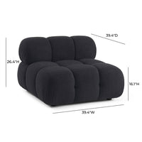 Vogue Black Performance Vegan Shearling Modular Armless Chair