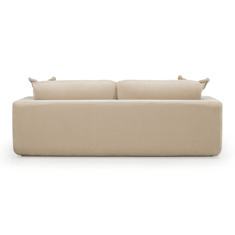Aliana 90.5" Sand Upcycled Washed Velvet Sofa