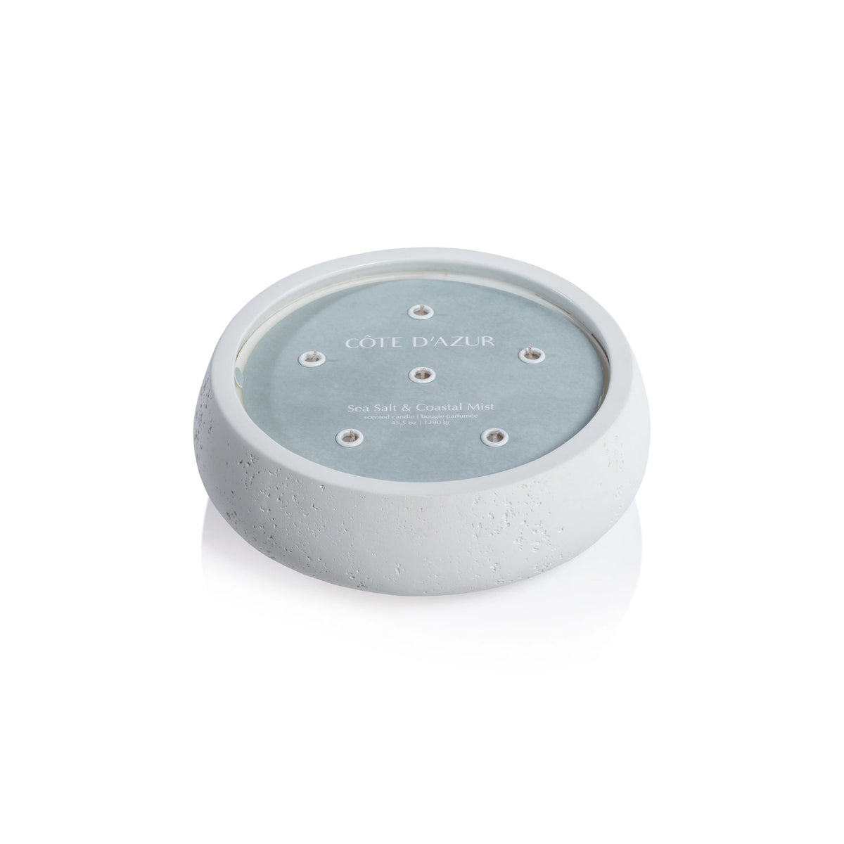 Côte d'Azur White Concrete Scented Candle/6 Wick-45.5 oz (Set of 4)