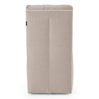 Damaris Modern Beige Linen Dining Chair With Castor Wheels