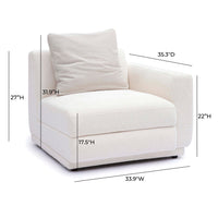 Arabella Cream Performance Chenille Modular RAF Corner Chair