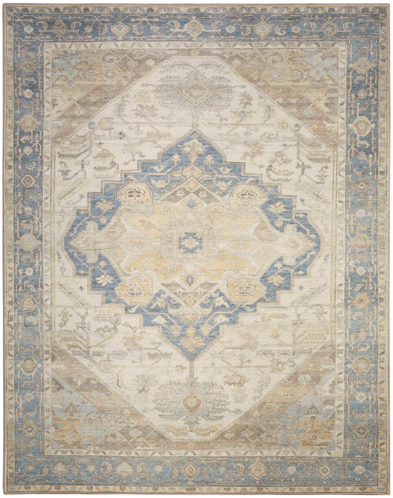 Paris Blue Green Washable Area Rug