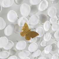 Amalea Linen Petals & Brass Butterflies Wall Art