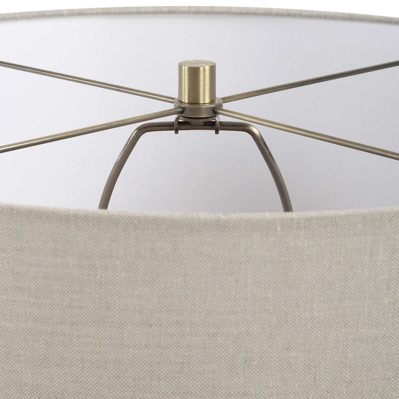 Sofi Beige Linen & Gold Crystal Table Lamp