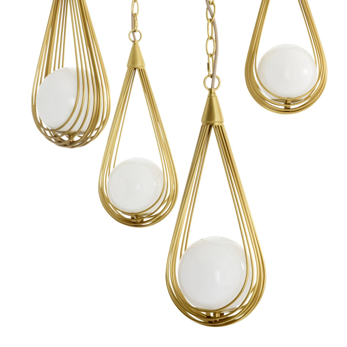 Ova 38.5" Antique Brass Multi-Drop Chandelier