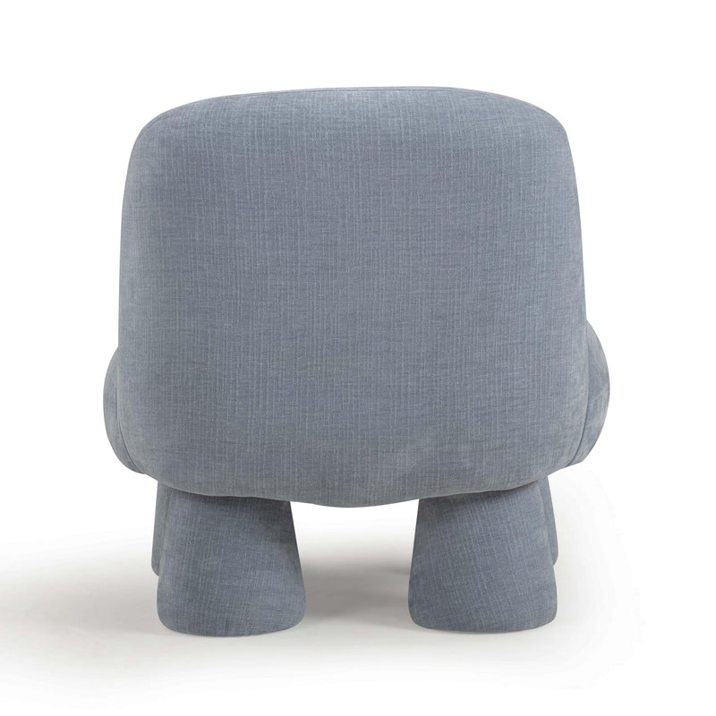 Aishen Blue Upcycled Chenille Accent Chair
