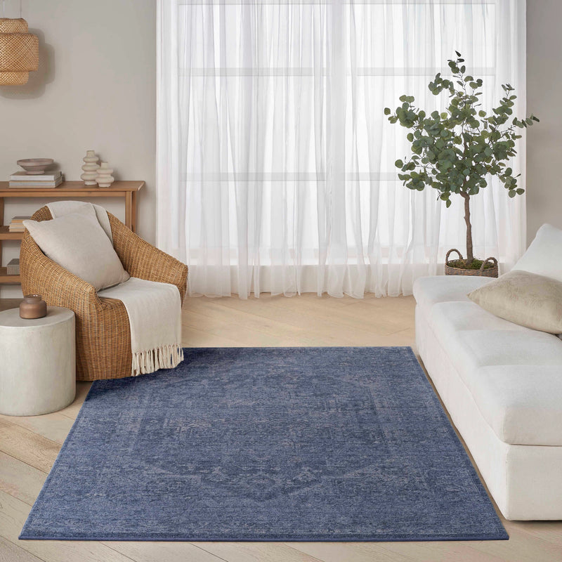 Lucienne Blue Medallion Area Rug
