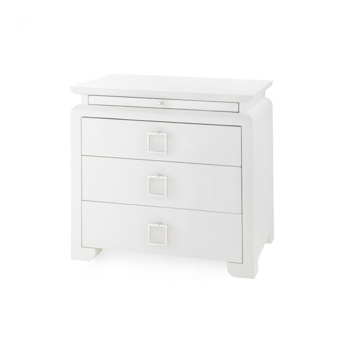 Vani 3 Drawer Side Table - Square Silver Handle