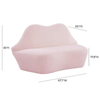 Kisses 67.7" Blush Velvet Sofa
