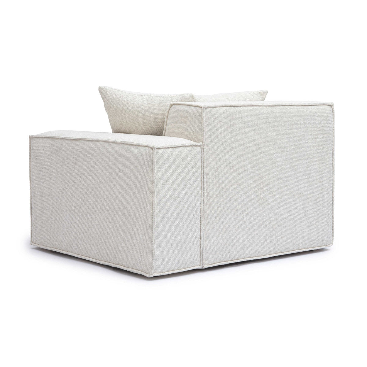 Mindy Cream Chenille Basketweave RAF Corner Chair