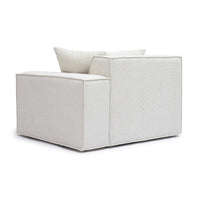 Mindy Cream Chenille Basketweave RAF Corner Chair