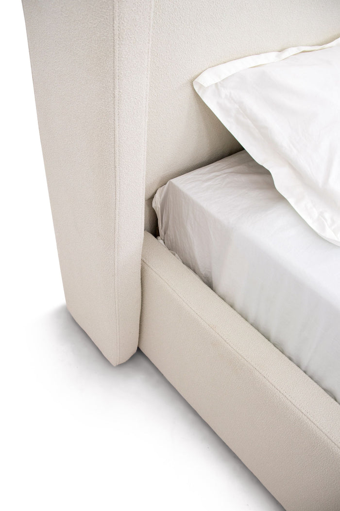 Casy Modern Off White Upholstered Bed