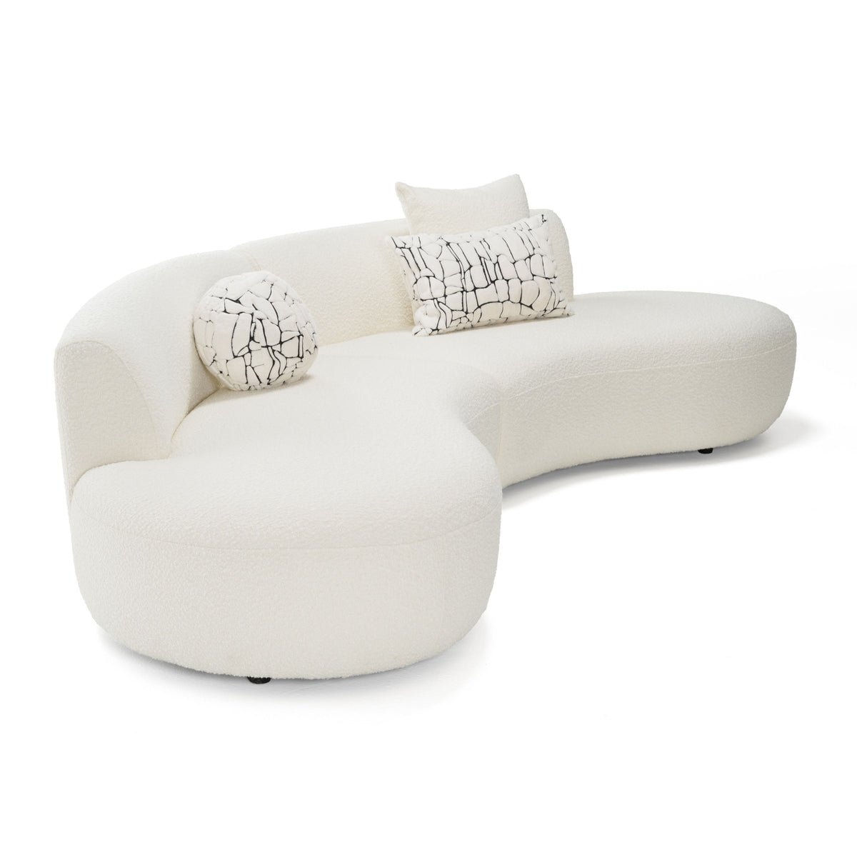 Estella Modern Cream Curved Sectional Sofa