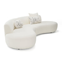 Estella Modern Cream Curved Sectional Sofa