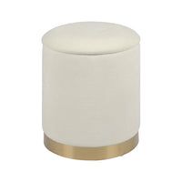 Karina Cream Chenille Storage Ottoman