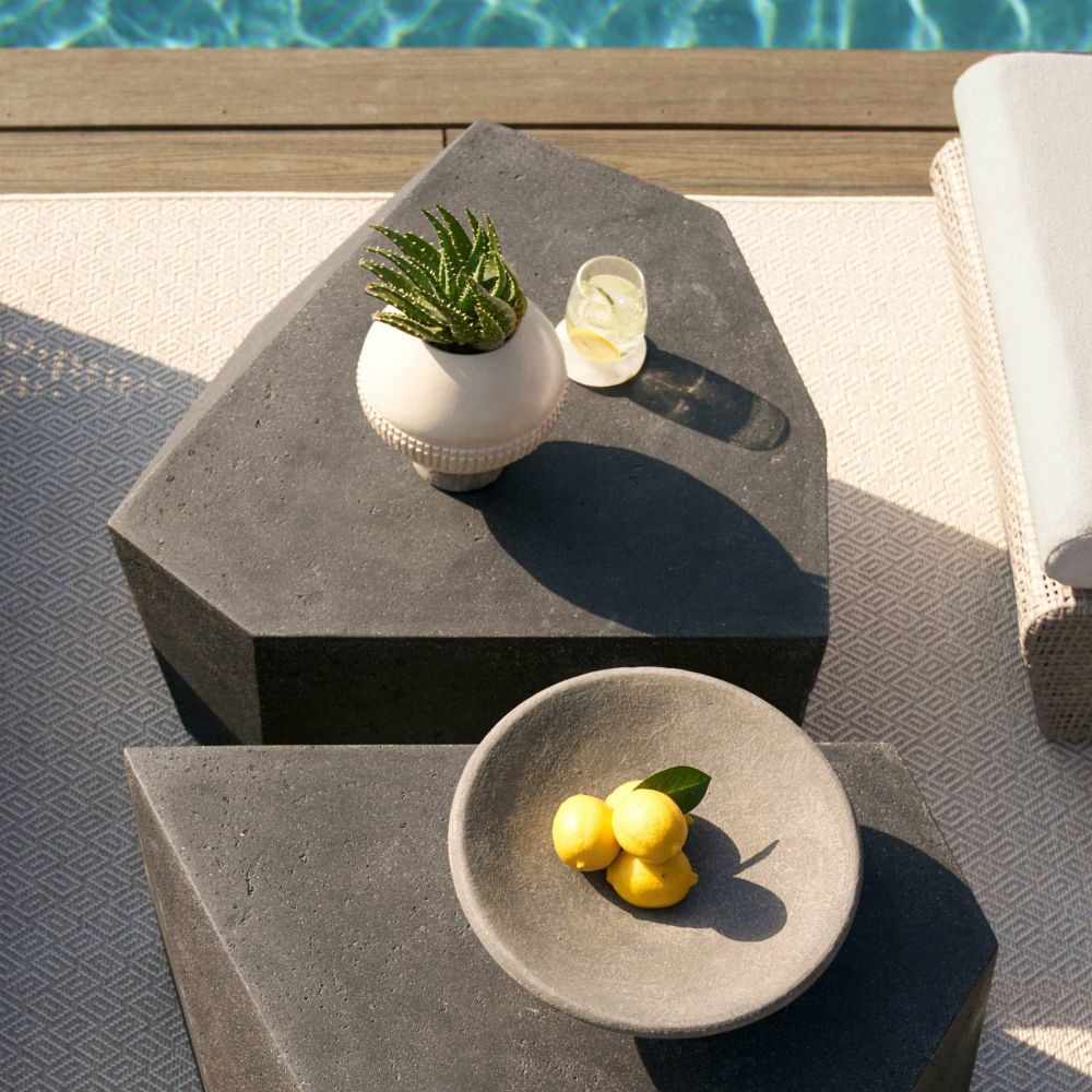 Drover Outdoor Black Coffee Tables (Set of 2)