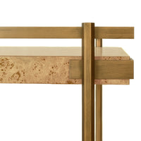 Georgiana Burl Wood & Brass Bar Cart