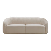 Gigi 90.6" Beige Performance Velvet Sofa