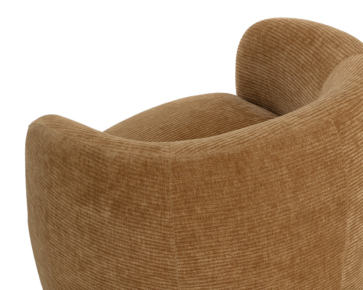 Mircea Butterscotch Plush Upholstered Curved Accent Chair