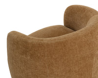Mircea Butterscotch Plush Upholstered Curved Accent Chair
