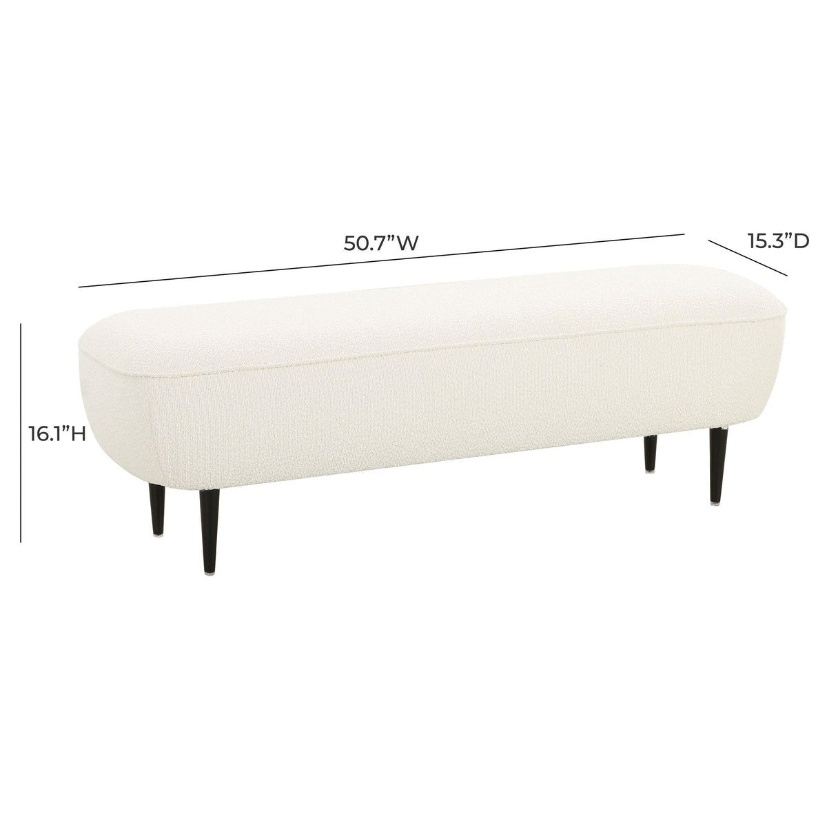 Dacoma 50.7" Cream Performance Boucle Bench