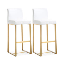 Moriah White Gold Steel Barstools (Set of 2) - Luxury Living Collection