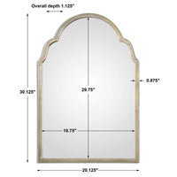 Amore 30" Petite Champagne Arched Mirror