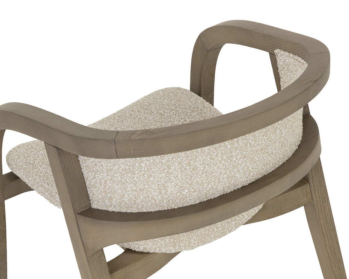 Arco Oatmeal Solid Ash Wood Dining Armchair