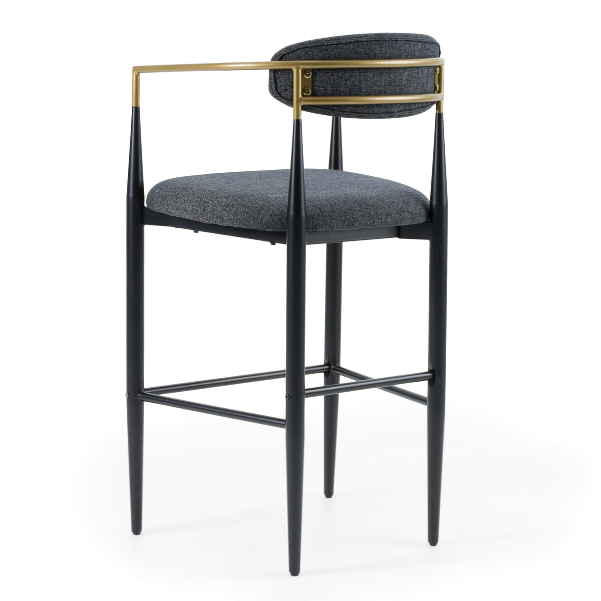 Nicole Dark Grey/Gold & Black Bar Stool