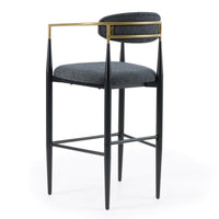 Nicole Dark Grey/Gold & Black Bar Stool