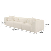Telav 118.6” Fluffy Oversized Cream Performance Corduroy Modular Sofa
