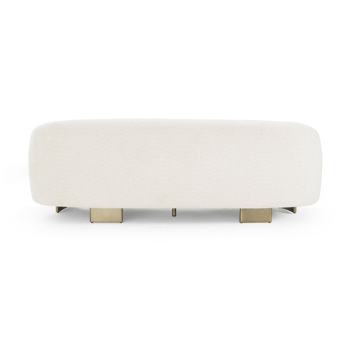 Magnolia 94.6" Modern Beige Upholstered & Antique Brass Sofa