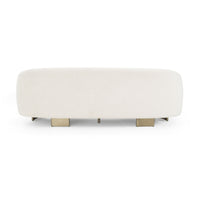 Magnolia 94.6" Modern Beige Upholstered & Antique Brass Sofa