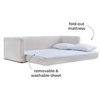 Reese 91" Cream Upcycled Performance Linen Sofa Bed