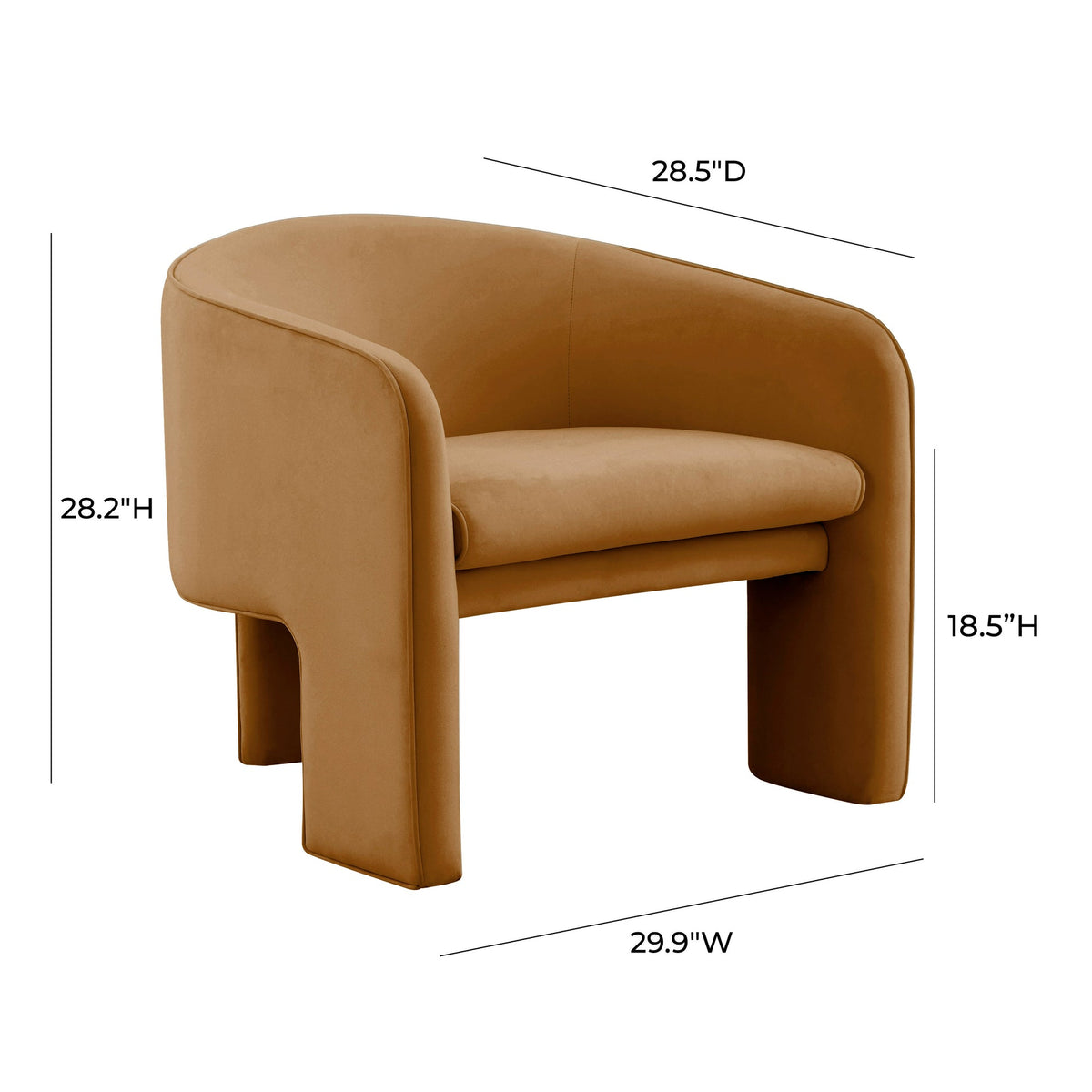 Gattara Cognac Performance Velvet Accent Chair
