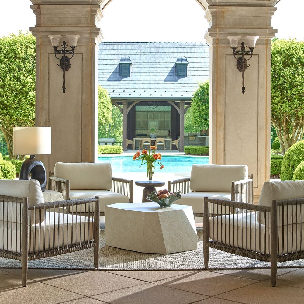 Clara White & Grey Outdoor Lounge Chair