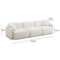Travie 111.9" Sand Upcycled Perofrmance Linen Modular Sofa