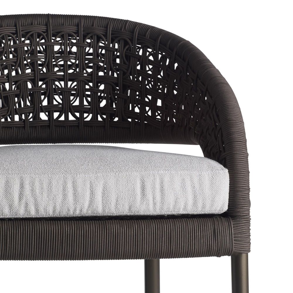 Juri Outdoor Charcoal Brown Barrel Counter Stool